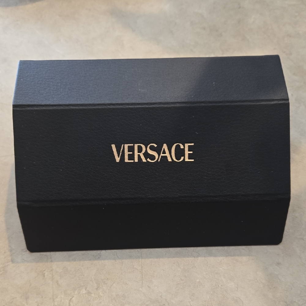Versace Black and Gold Eyeglass Case